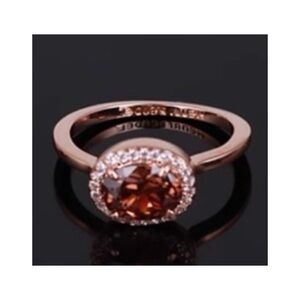NWOT Henri Bendel 6 Rose Gold Tone Ring with Brown Stone